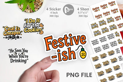 Sticker Sarcastic Santa Quotes Sublimation artnoy 