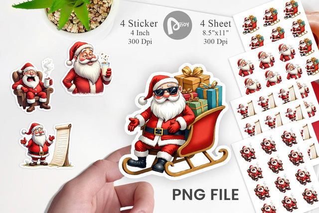 Sticker Sarcastic Santa Sublimation artnoy 