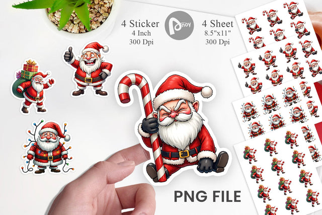 Sticker Sarcastic Santa Sublimation artnoy 
