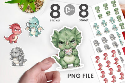 Sticker Sarcastic Sassy Baby Dinosaur Sublimation artnoy 