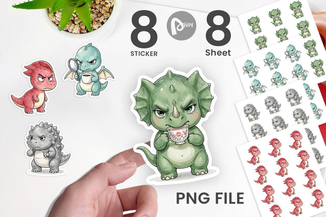Sticker Sarcastic Sassy Baby Dinosaur Sublimation artnoy 