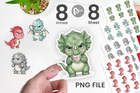 Sticker Sarcastic Sassy Baby Dinosaur Sublimation artnoy 