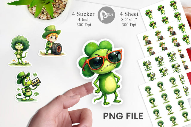 Sticker Sarcastic Shamrock Sublimation artnoy 