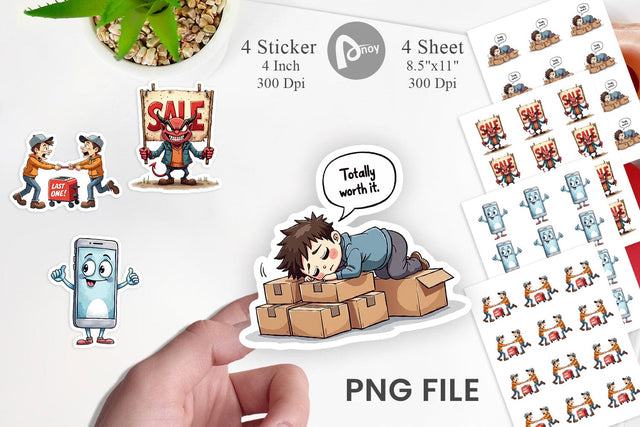 Sticker Sarcastic Shopper Sublimation artnoy 