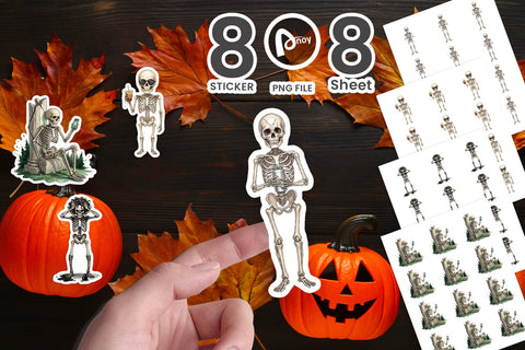 Sticker Sarcastic Skeleton Dark Academia Sublimation artnoy 