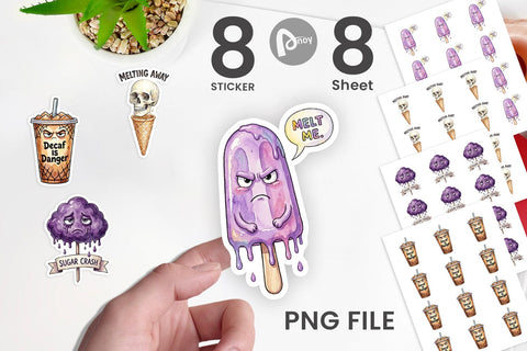 Sticker Sarcastic Spooky Summer Snacks Sublimation artnoy 
