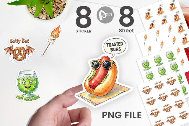 Sticker Sarcastic Spooky Summer Snacks Sublimation artnoy 