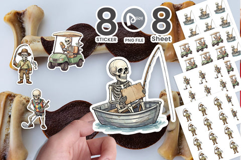 Sticker Sarcastic Sports Dad Bone Watercolor Sublimation artnoy 