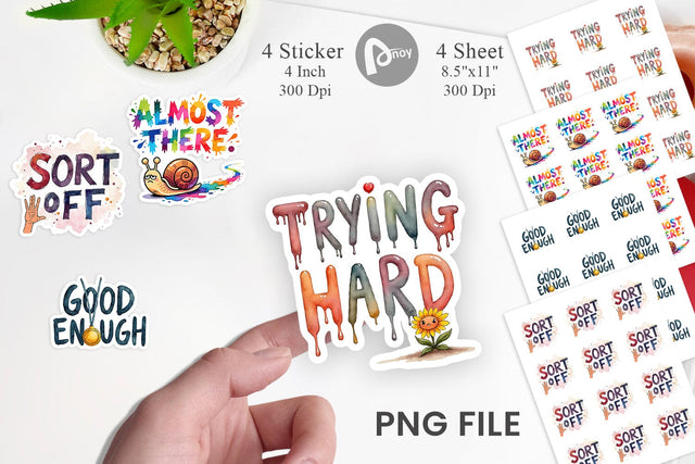 Sticker Sarcastic Sunshine Cynical Hope Watercolor Sublimation artnoy 