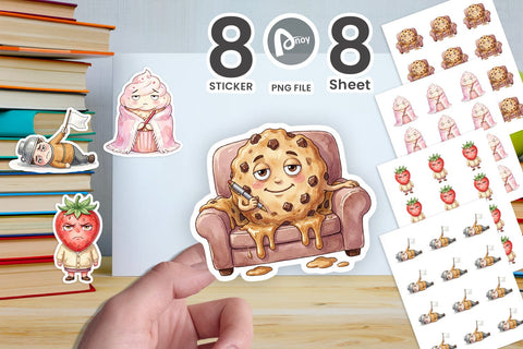 Sticker Sarcastic Teacher Snack Watercolor Sublimation artnoy 