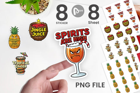Sticker Sarcastic Tiki Holiday Cocktail Quotes Sublimation artnoy 