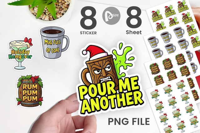 Sticker Sarcastic Tiki Holiday Cocktail Quotes Sublimation artnoy 