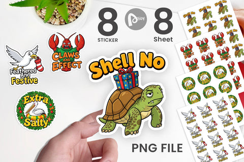 Sticker Sarcastic Tropical Animal Christmas Quotes Sublimation artnoy 