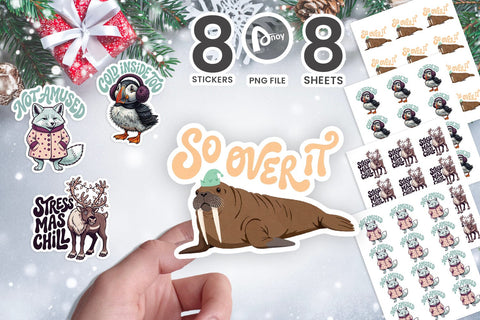 Sticker Sarcastic Winter Arctic Holiday Animals SVG artnoy 