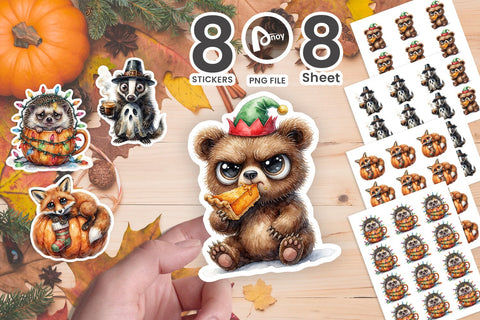 Sticker Sarcastic Woodland Holiday Animals Sublimation artnoy 