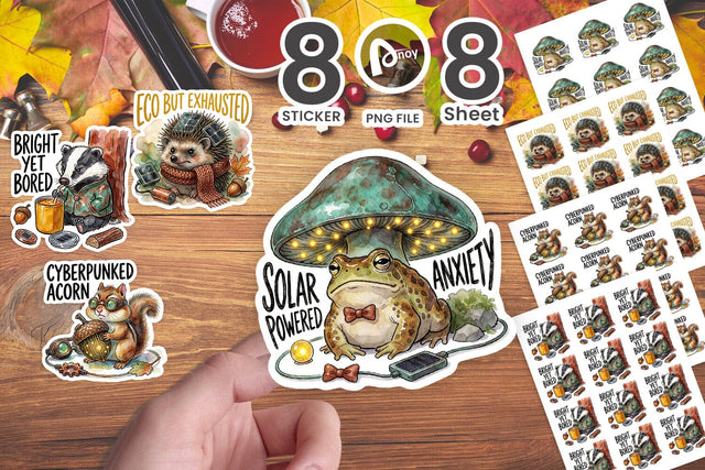 Sticker Sardonic Eco Woodland Animals Quote Sublimation artnoy 