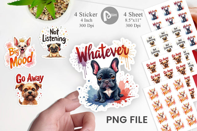 Sticker Sassy Attitude Ugly Cute Dog Quotes Sublimation artnoy 