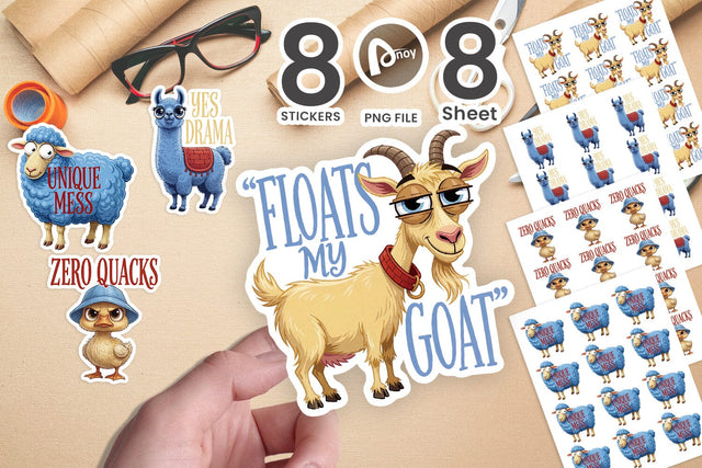 Sticker Sassy Barnyard Farm Animal Squad Sublimation artnoy 