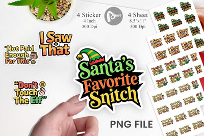 Sticker Sassy Elf Quote Sublimation artnoy 