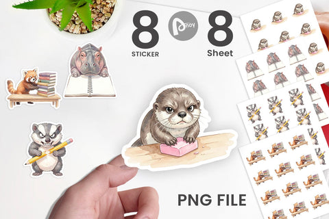 Sticker Sassy Grumpy School Animal Sublimation artnoy 