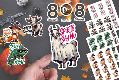 Sticker Sassy Halloween Familiar Animals Sublimation artnoy 