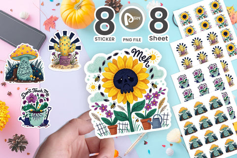 Sticker Sassy Houseplant Pastel Goth Sublimation artnoy 