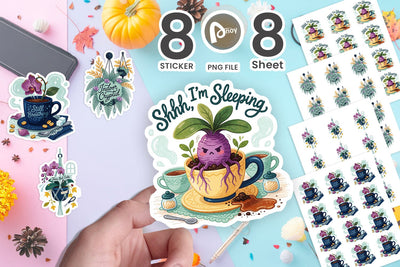Sticker Sassy Houseplant Pastel Goth Sublimation artnoy 