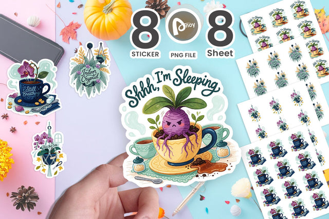 Sticker Sassy Houseplant Pastel Goth Sublimation artnoy 