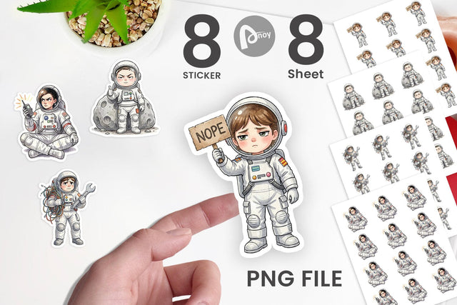 Sticker Sassy Introvert Astronaut Sublimation artnoy 