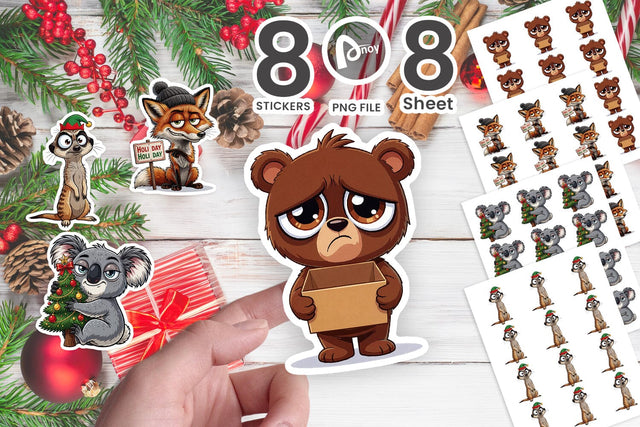 Sticker Sassy Judging Festive Critters Sublimation artnoy 