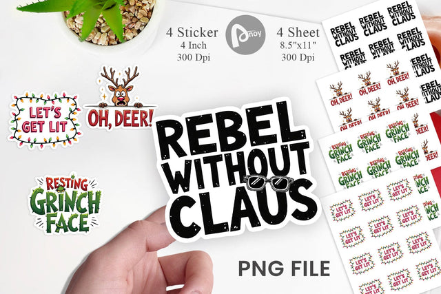 Sticker Sassy Reindeer Games Sublimation artnoy 