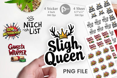 Sticker Sassy Reindeer Games Sublimation artnoy 