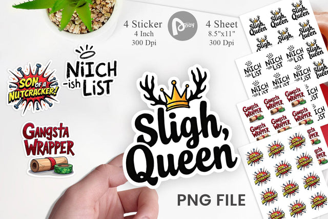 Sticker Sassy Reindeer Games Sublimation artnoy 