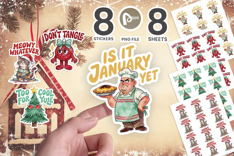 Sticker Sassy Santa Helper Retro Characters SVG artnoy 