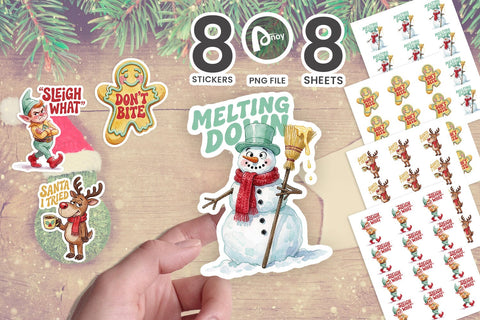 Sticker Sassy Santa Helper Retro Characters SVG artnoy 