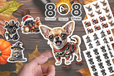 Sticker Sassy Side-Eye Holiday Pets Sublimation artnoy 
