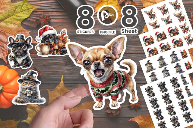 Sticker Sassy Side-Eye Holiday Pets Sublimation artnoy 