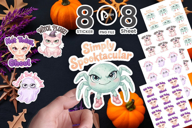 Sticker Sassy Spooky Pastel Halloween Quote Sublimation artnoy 