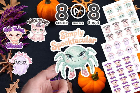 Sticker Sassy Spooky Pastel Halloween Quote Sublimation artnoy 