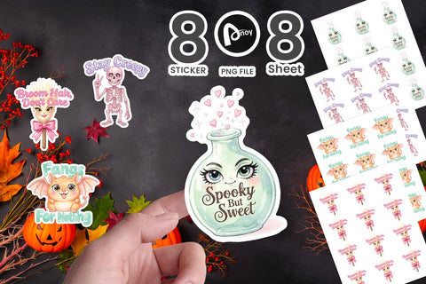 Sticker Sassy Spooky Pastel Halloween Quote Sublimation artnoy 