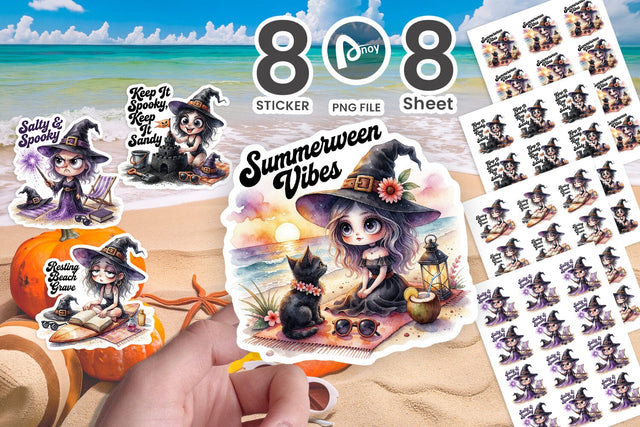 Sticker Sassy Vacation Chaos Witch Meltdown Quotes Sublimation artnoy 