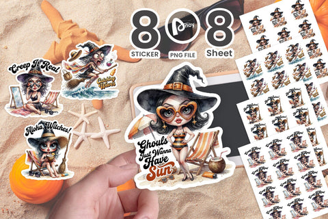 Sticker Sassy Vacation Chaos Witch Meltdown Quotes Sublimation artnoy 