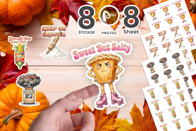 Sticker Sassy Vintage Harvest Watercolor Sublimation artnoy 