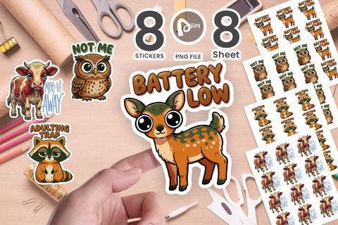Sticker Sassy Woodland Critters Big-Eye Sublimation artnoy 