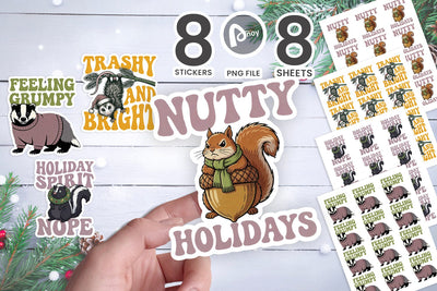Sticker Sassy Woodland Critters Christmas SVG artnoy 