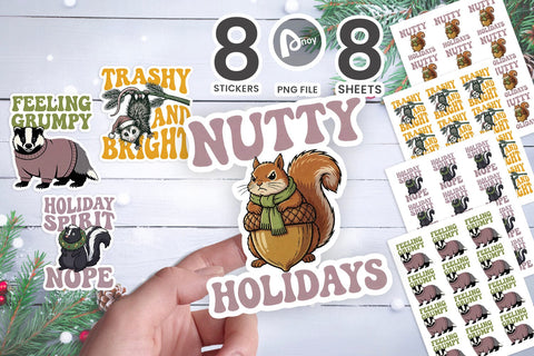Sticker Sassy Woodland Critters Christmas SVG artnoy 