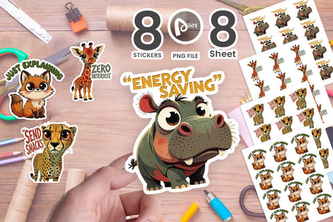 Sticker Savanna Shade Club Sarcastic Animals Sublimation artnoy 