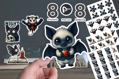 Sticker Scholarly Nocturnal Big-Eye Critters SVG artnoy 