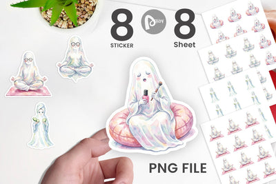 Sticker Self Care Spa Day Mom Ghost Sublimation artnoy 