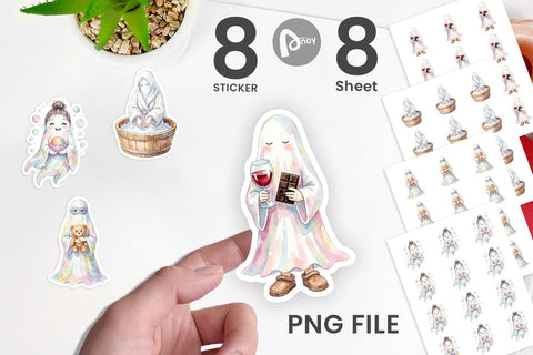 Sticker Self Care Spa Day Mom Ghost Sublimation artnoy 